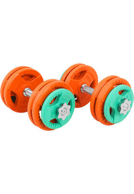 Dumbbellset 30 kg - 2 x 15 kg - gripper gietijzer - rubber coating - halterset
