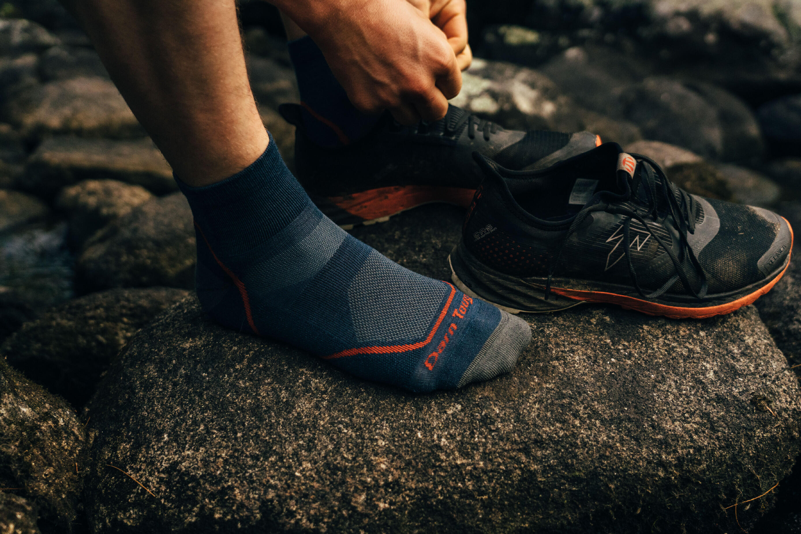Darn Tough Light Hiker Men Merino Mini Crew Wandelsokken - Diep blauw/Zwart - 5/7