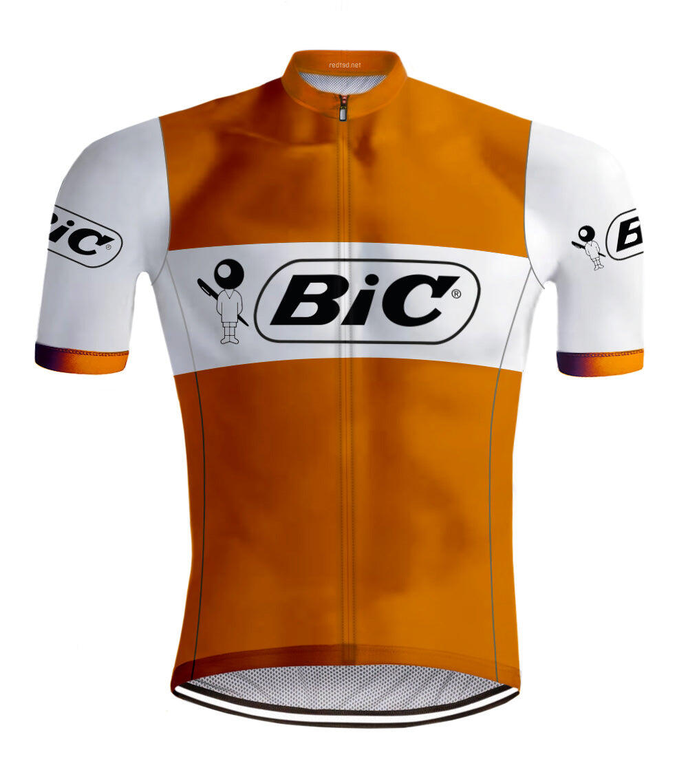Retro Wielershirt Bic Oranje - REDTED 1/5
