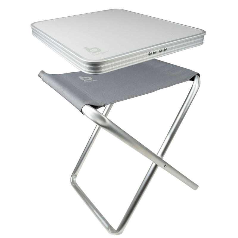 Bo-Camp - Taburete + tablero - Plegable - Gris