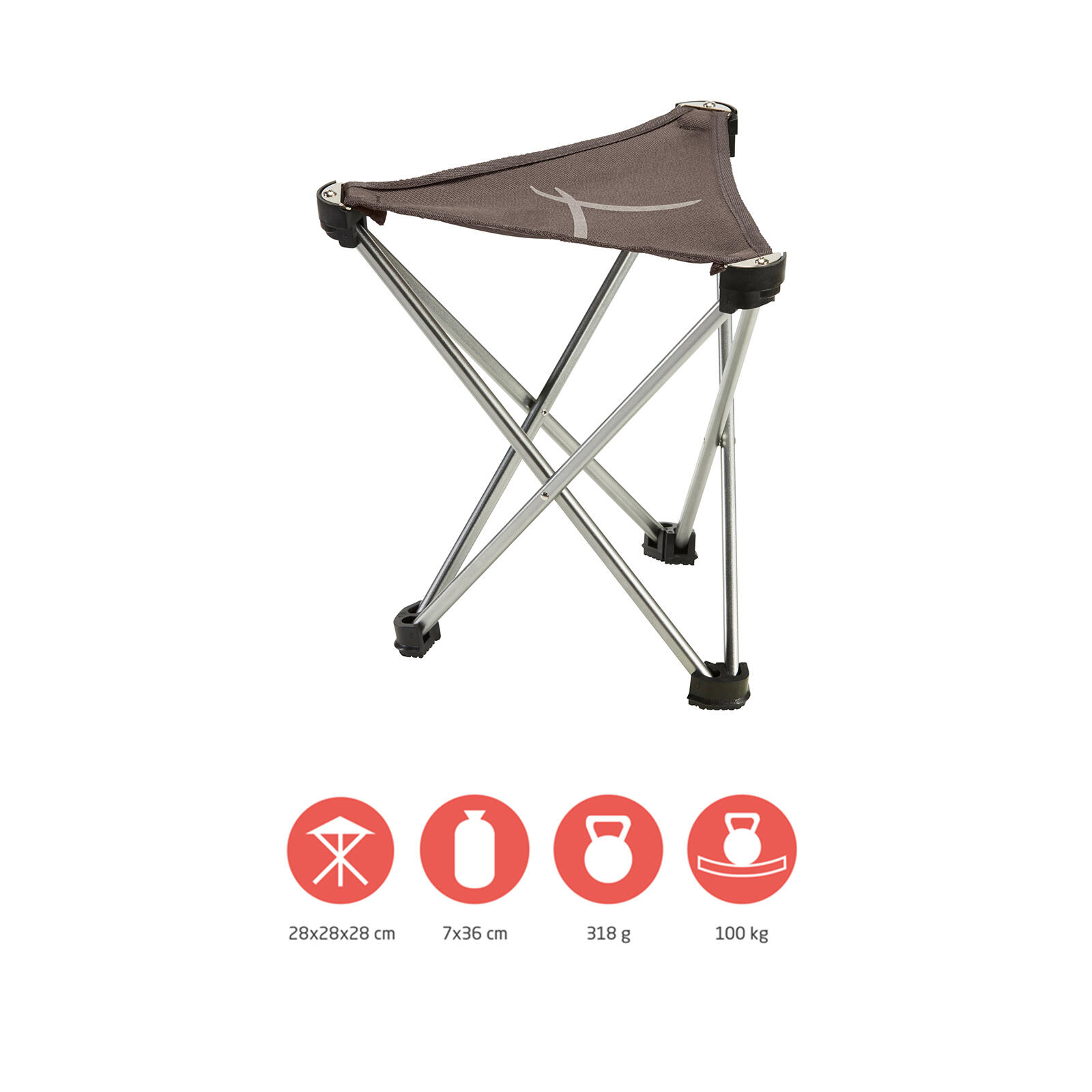 Tabouret de camping Supai Mini pliable à 3 pieds Siège Alu 280g léger 2/7