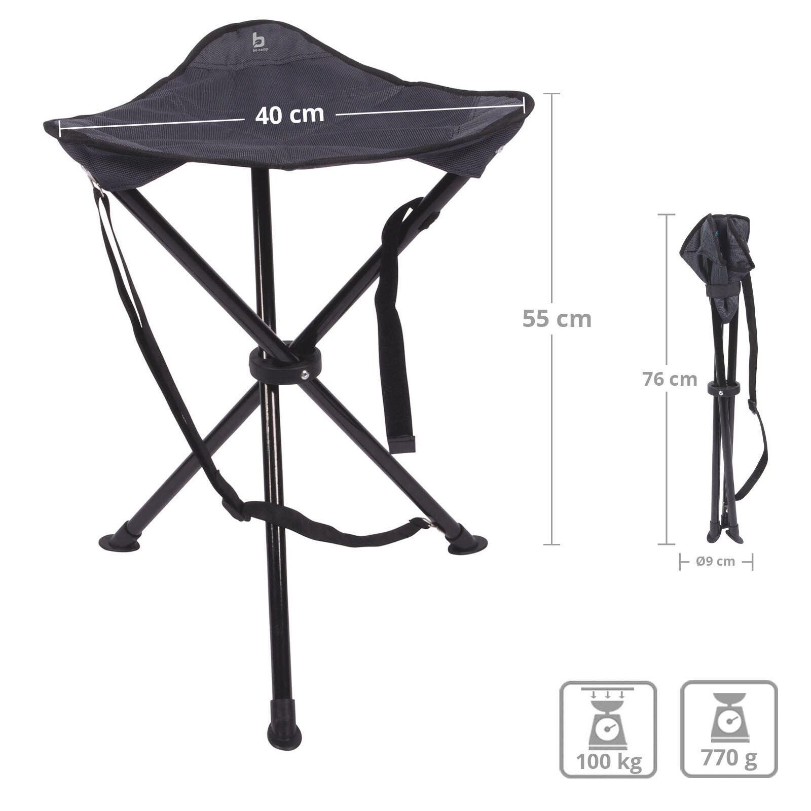 Tabouret - 3 pieds - Deluxe - Anthracite 2/7