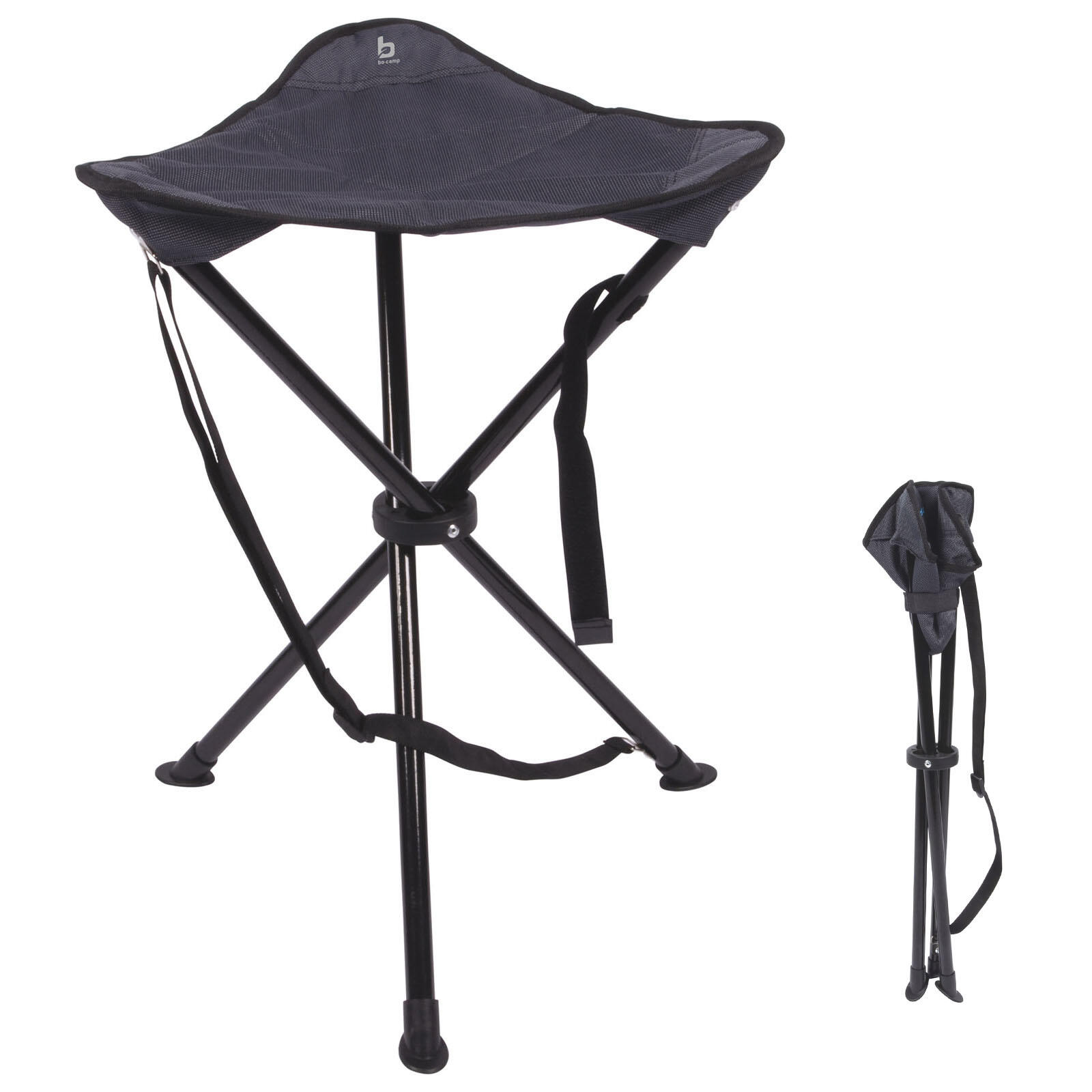 Bo-camp - Trépied Xl Haut Tabouret Pliable Camping 3 Pieds Pêche Acier 100 Kg - Tabouret - Gris - Taille Unique - Decathlon