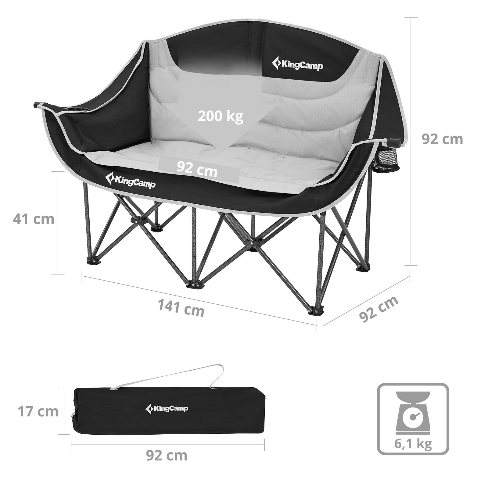 Canapé de camping Duo Deluxe Double Lounge 2 personnes Chaise pliante 2/7