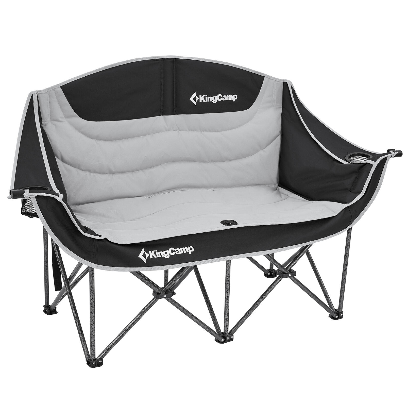 Kingcamp - Canapé De Camping Duo Deluxe Double Lounge 2 Personnes Chaise Pliante - Chaise - Gris|noir - Taille Unique - Decathlon