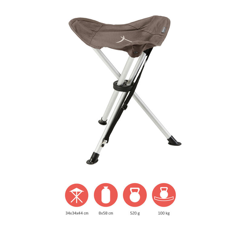 Tabouret de camping Supai pliant à 3 pieds Siège Alu 520 g Léger