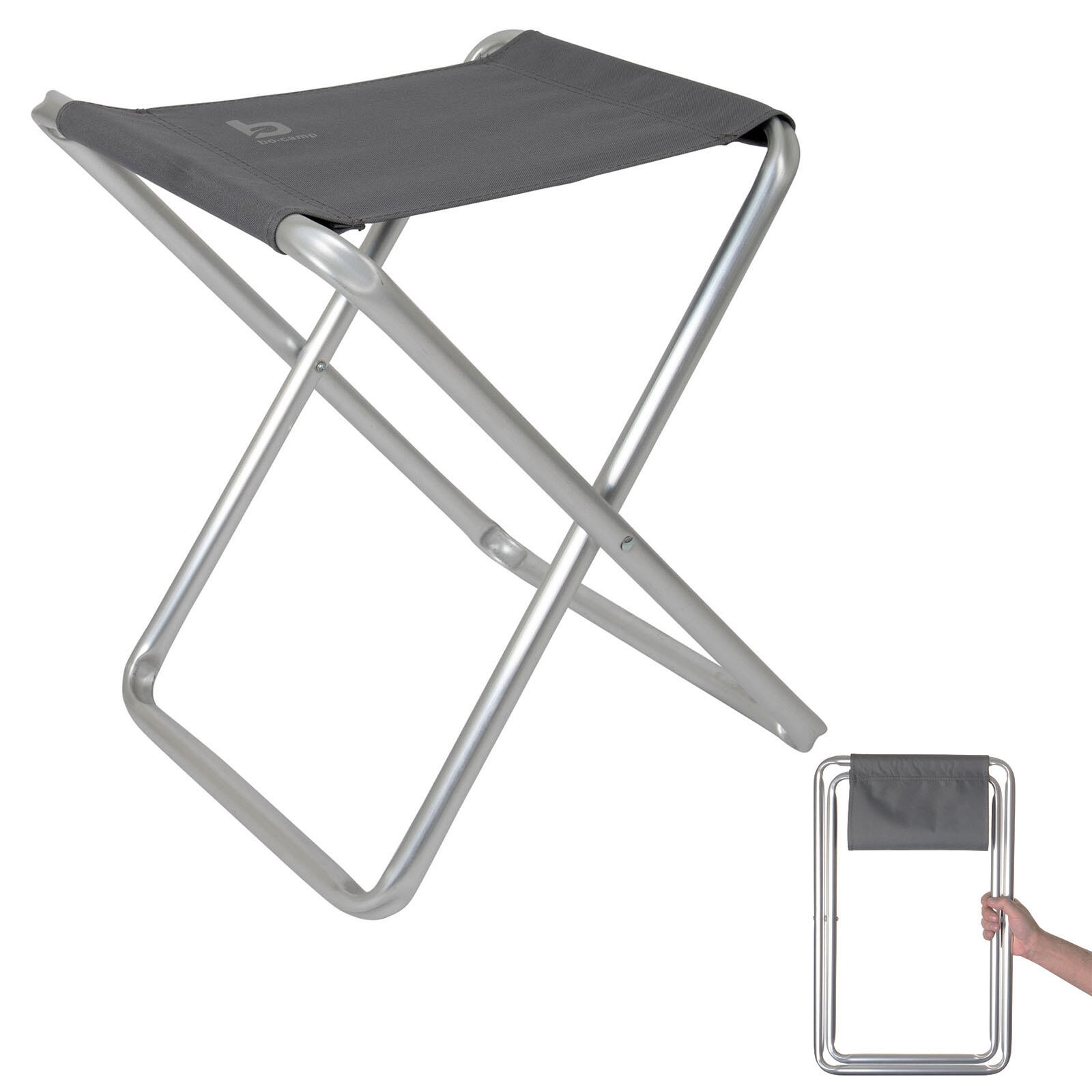 Bo-camp - Mini Tabouret De Camping Alu Pliant Pêche Siège - Tabouret - Gris - Taille Unique - Decathlon