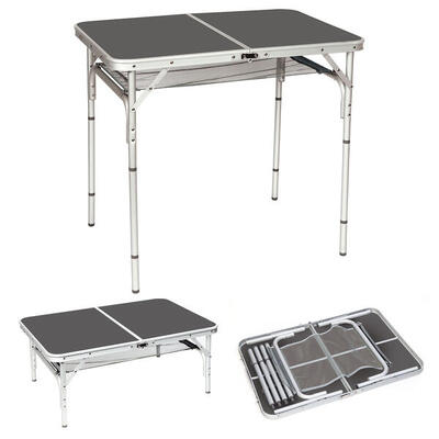 Campingtafel camping klaptafel serveertafel koffertafel 4 hoog aluminium