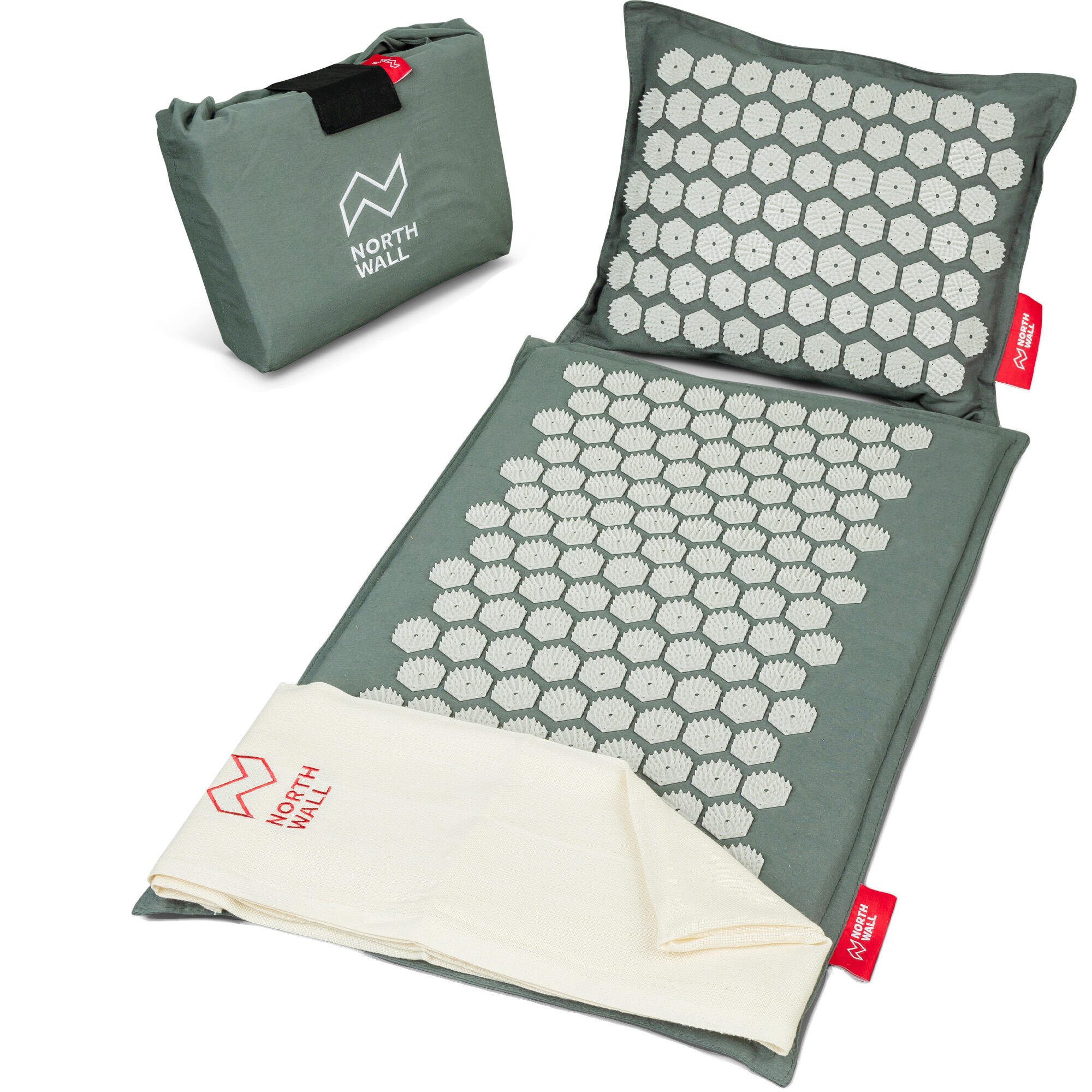 Northwall - Tapis D'Acupression Avec Coussin Et Sac De Transport - 10.272 Pointes - Eco - Tapis D'Acupression - Gris - Taille Unique - Decathlon