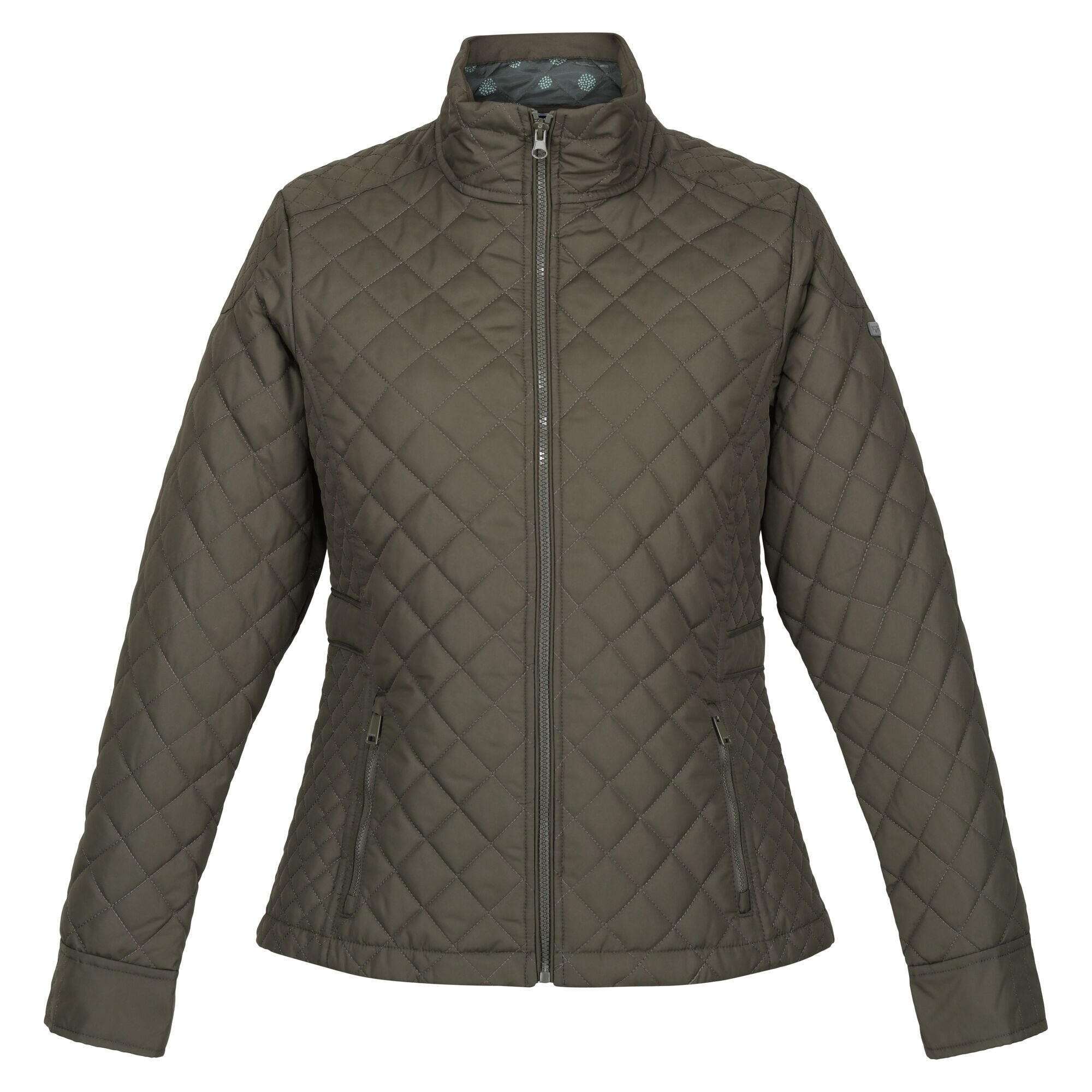 REGATTA Womens/Ladies Charleigh Quilted Insulated Jacket (Dark Khaki Dot)