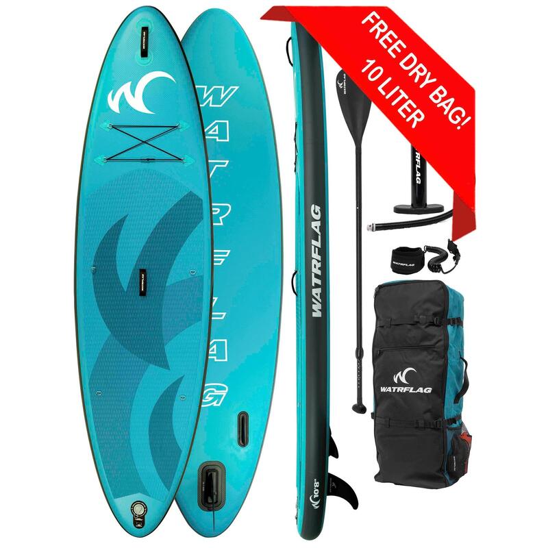 Aufblasbares SUP Board Plané 10'8", Premium Qualität, 325 cm, SET+FREE DRY BAG