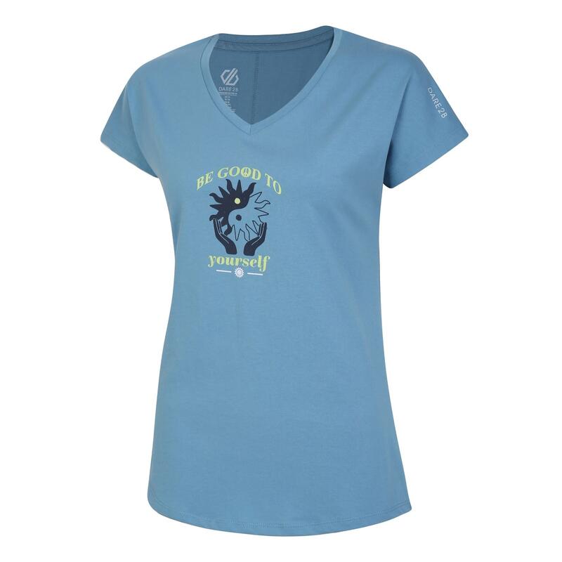 Camiseta Finite Diseño Impreso para Mujer Azul Niágara
