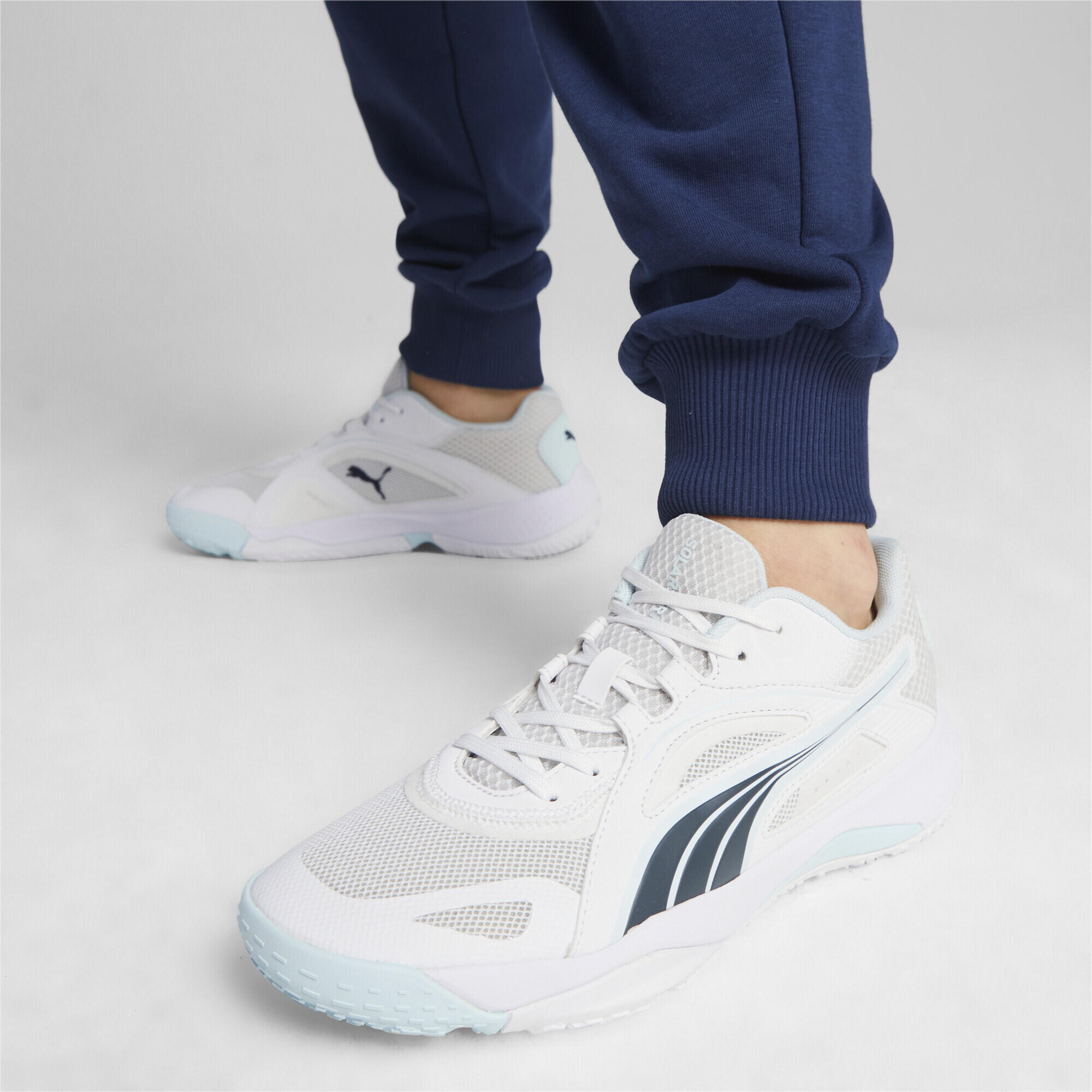 Solarstrike II Hallen-Sportschuhe Herren PUMA White Shadow Gray Nitro Blue 2/15