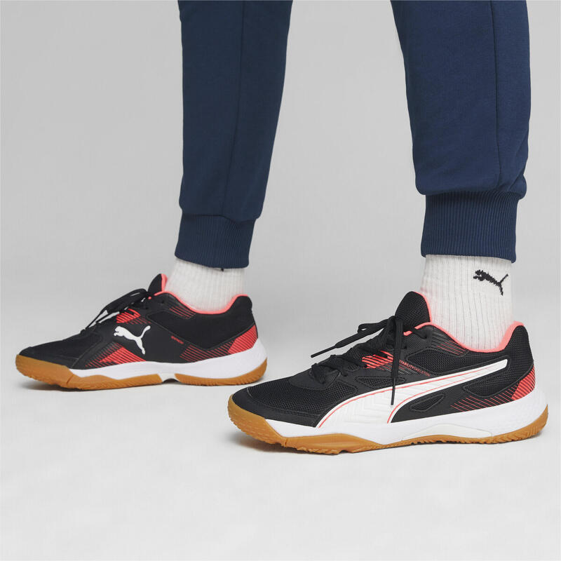 Chaussures de sport en salle Solarflash II PUMA Black Fire Orchid White Gum Red