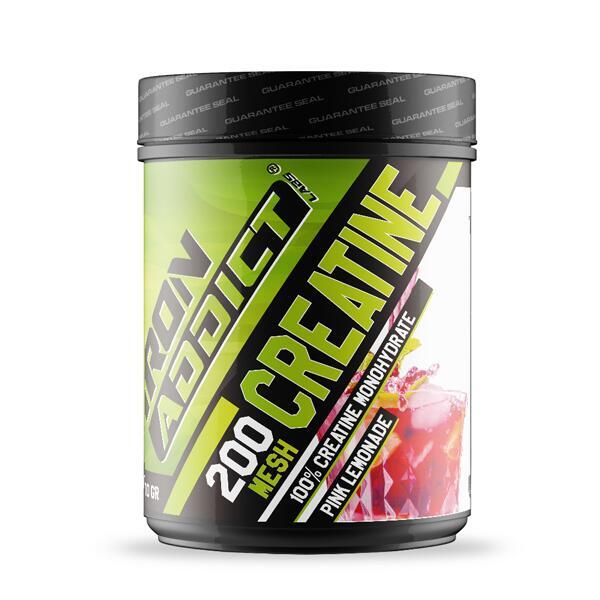 100% Creatina Monohidrato 200 Mesh - 300g Limonada Rosa de Iron Addict Labs