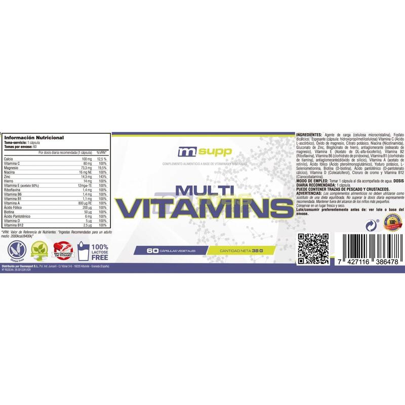 Multi Vitaminas - 60 Cápsulas Vegetales de MM Supplements