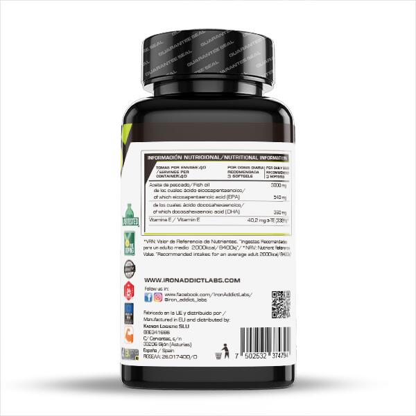 Omega 3 - 120 Softgels de Iron Addict Labs