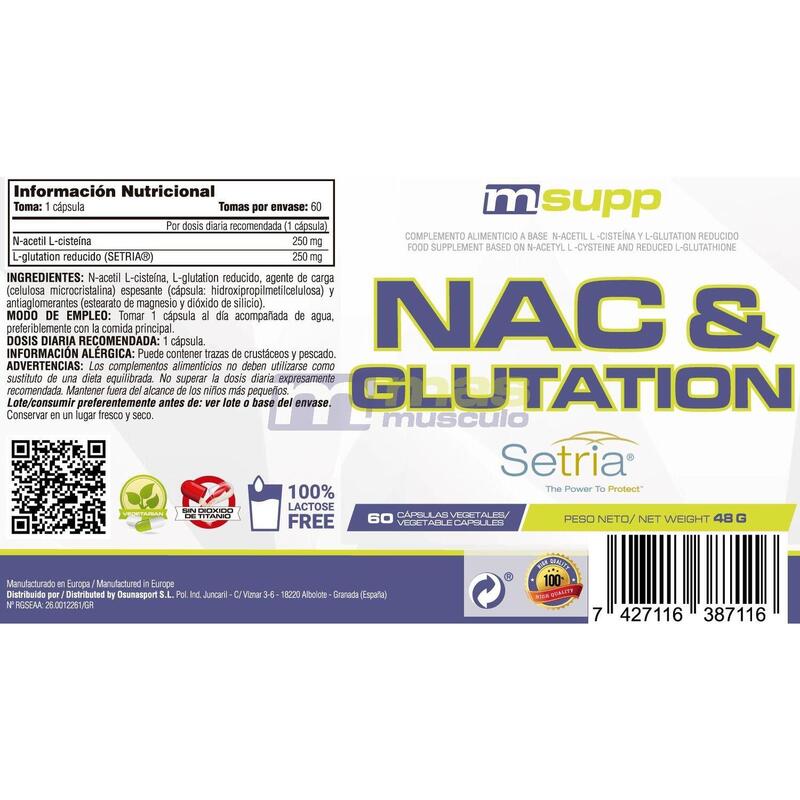 Nac & Glutatión - 60 Cápsulas Vegetales de MM Supplements