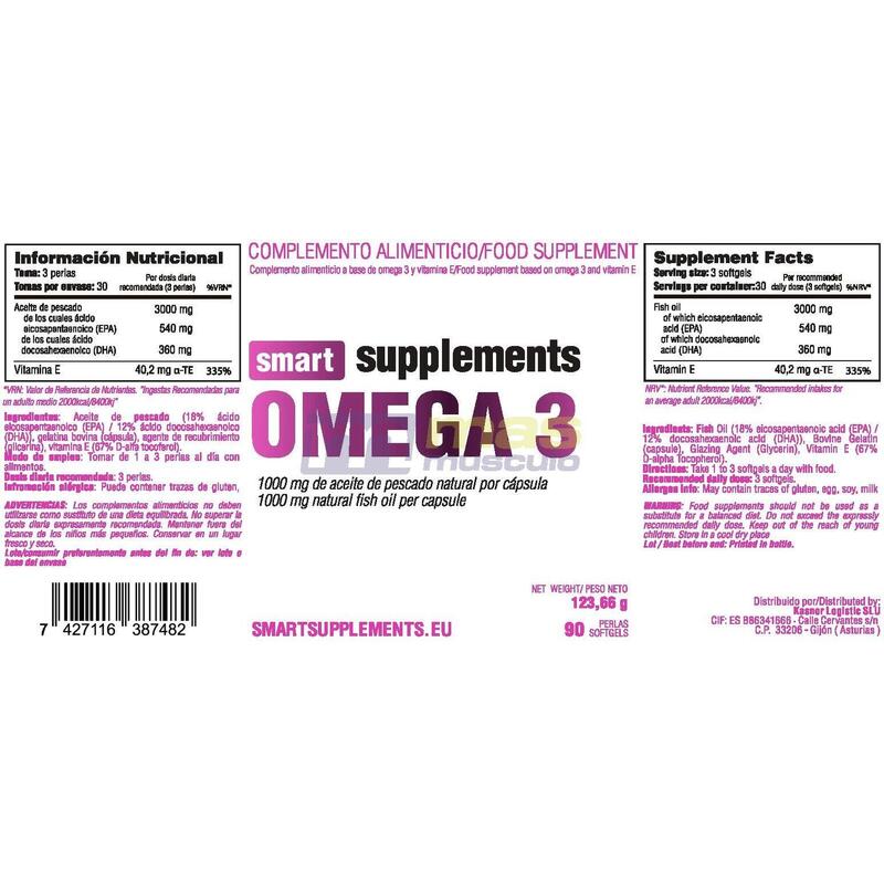 Omega 3 - 90 Softgels de Smart Supplements