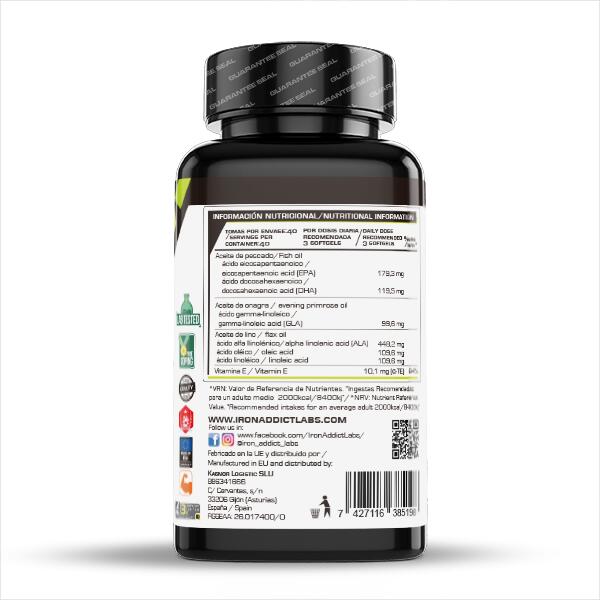 Omega 3 6 9 - 120 Softgels de Iron Addict Labs