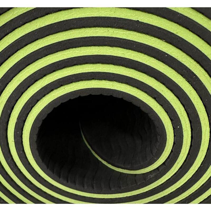 6MM DOUBLE COLORS YOGA MAT - GREEN / BLACK