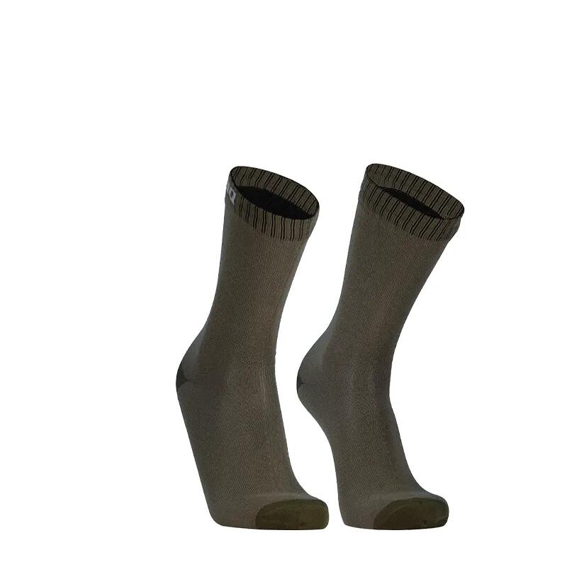 Adult Unisex Ultra Thin Crew Length Waterproof Hiking Socks - Olive