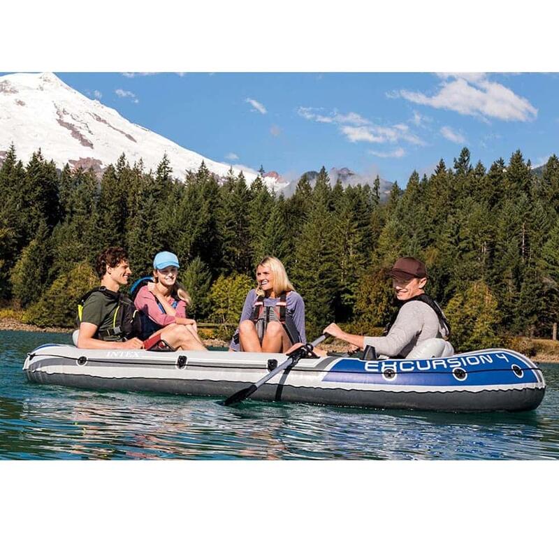 Excursion 4 Inflatable 4-Person Boat Set - Grey