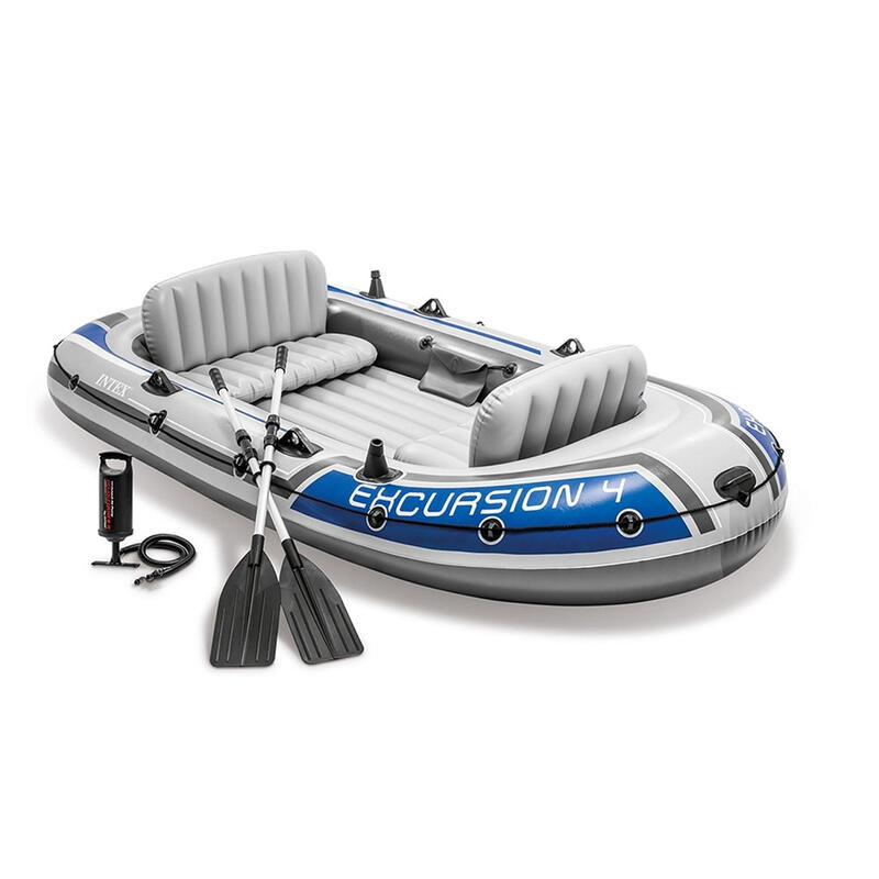 Excursion 4 Inflatable 4-Person Boat Set - Grey