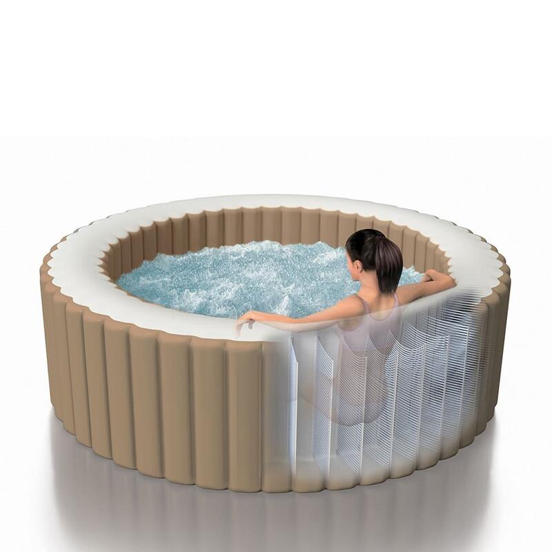 PureSpa Bubble Massage Spa Pool Set 77in x 28in - Khaki