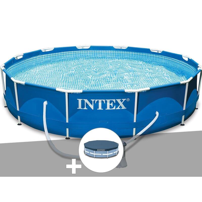 Kit piscine tubulaire  Metal Frame ronde 3,66 x 0,76 m + Bâche de protection