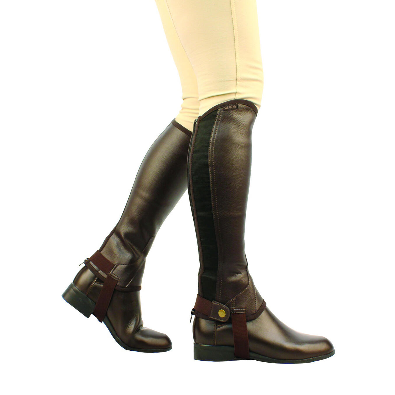 Unisex Equileather Half Chaps (Brown) 3/3