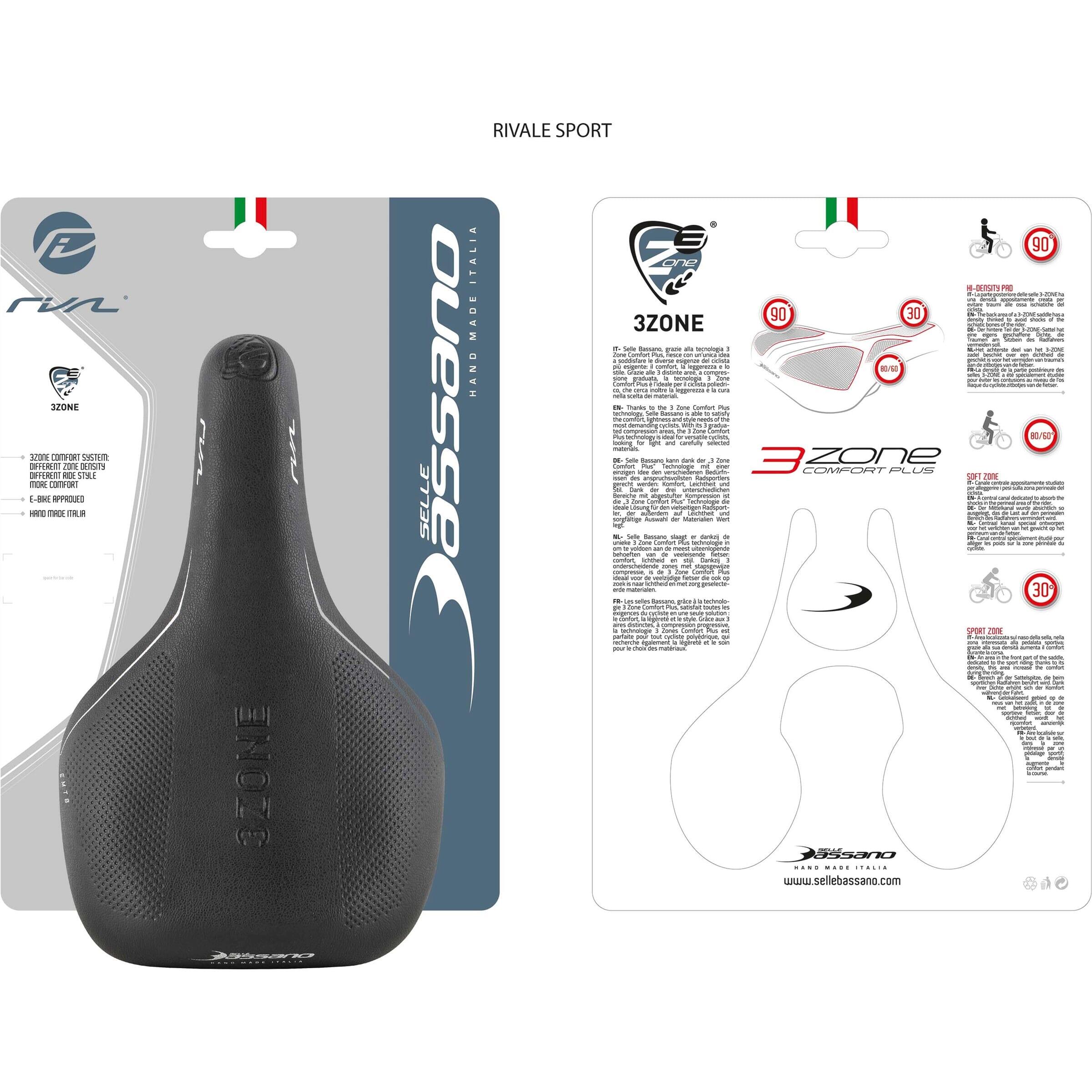 Selle vélo Rivale 3zone Sport noir 5/6