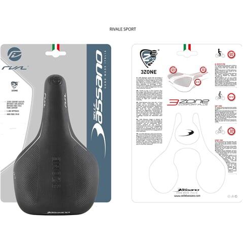 Selle vélo Rivale 3zone Sport noire + feu arrière 3/3