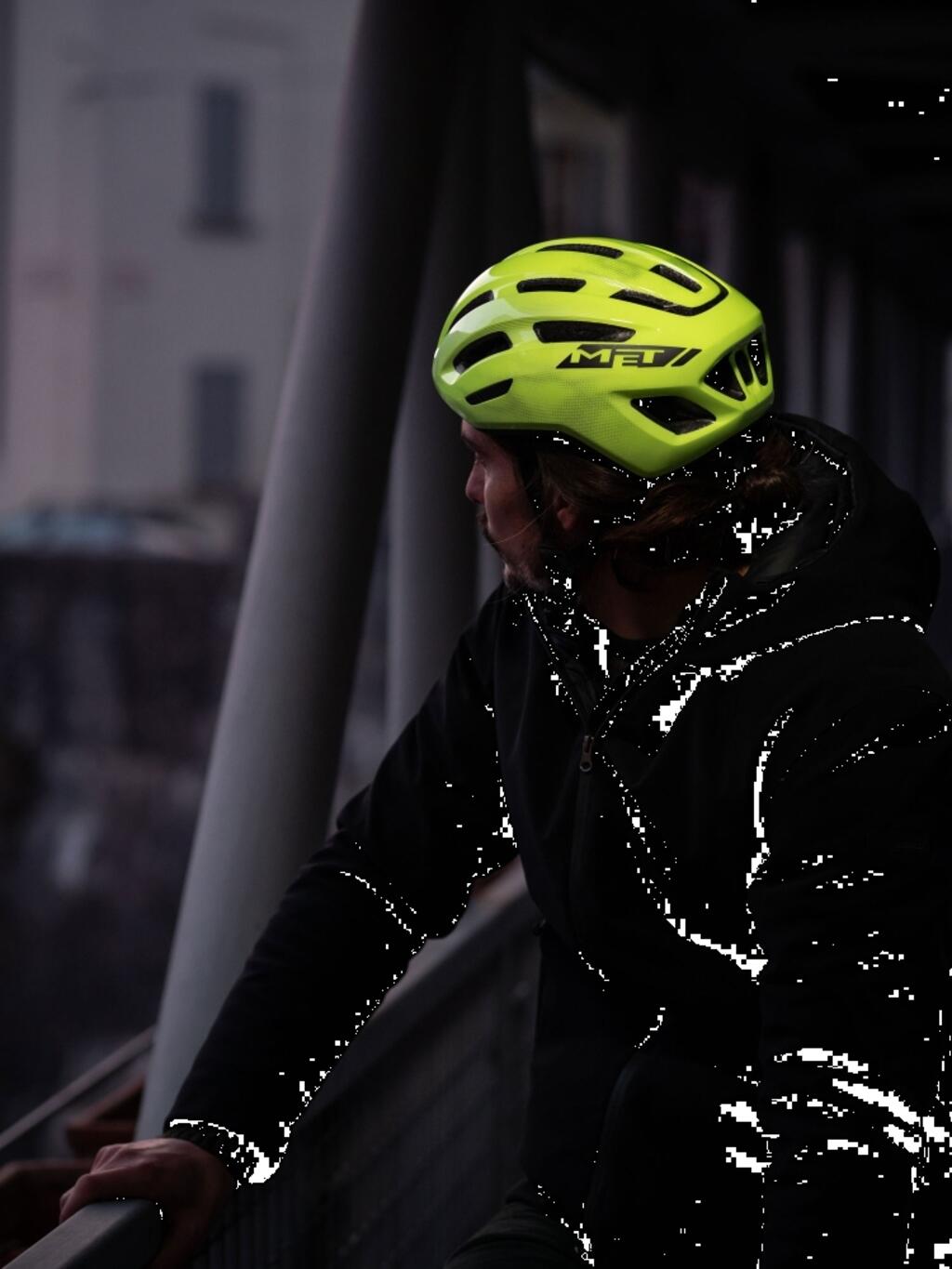 Casco Met Miles Mips Giallo Fluo Lucido 5/7