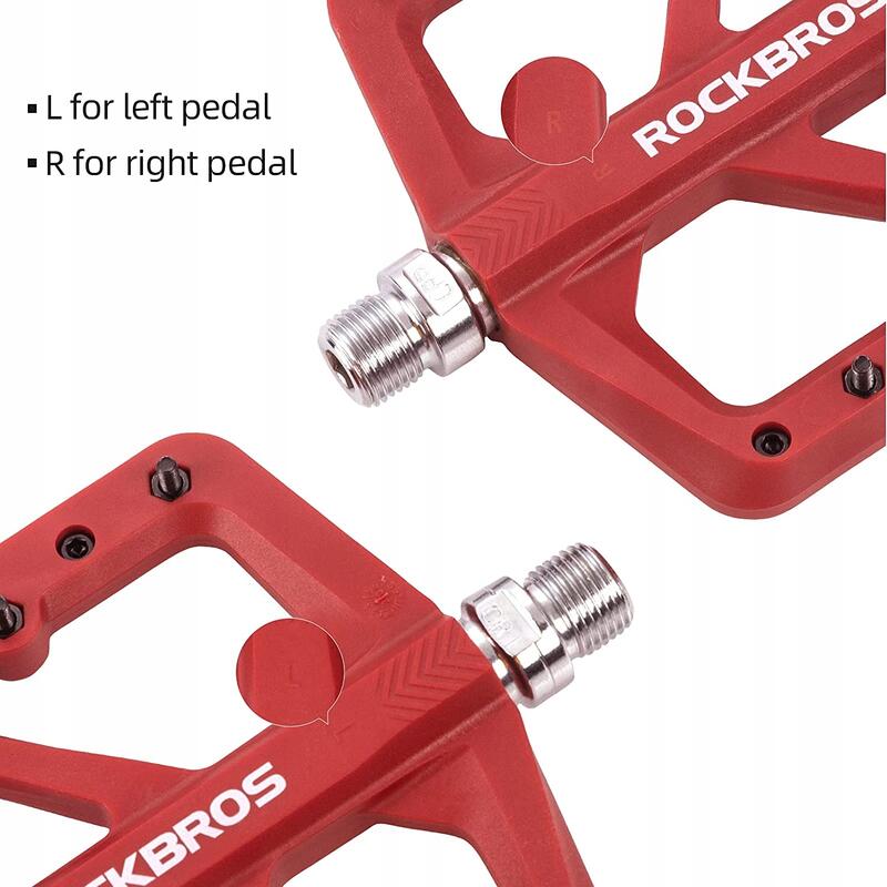 Pedały rowerowe platformowe Rockbros M906-RD, nylon, czerwone