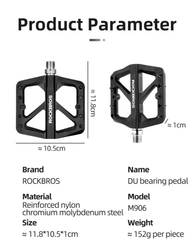 Pedały rowerowe platformowe Rockbros M906-BK