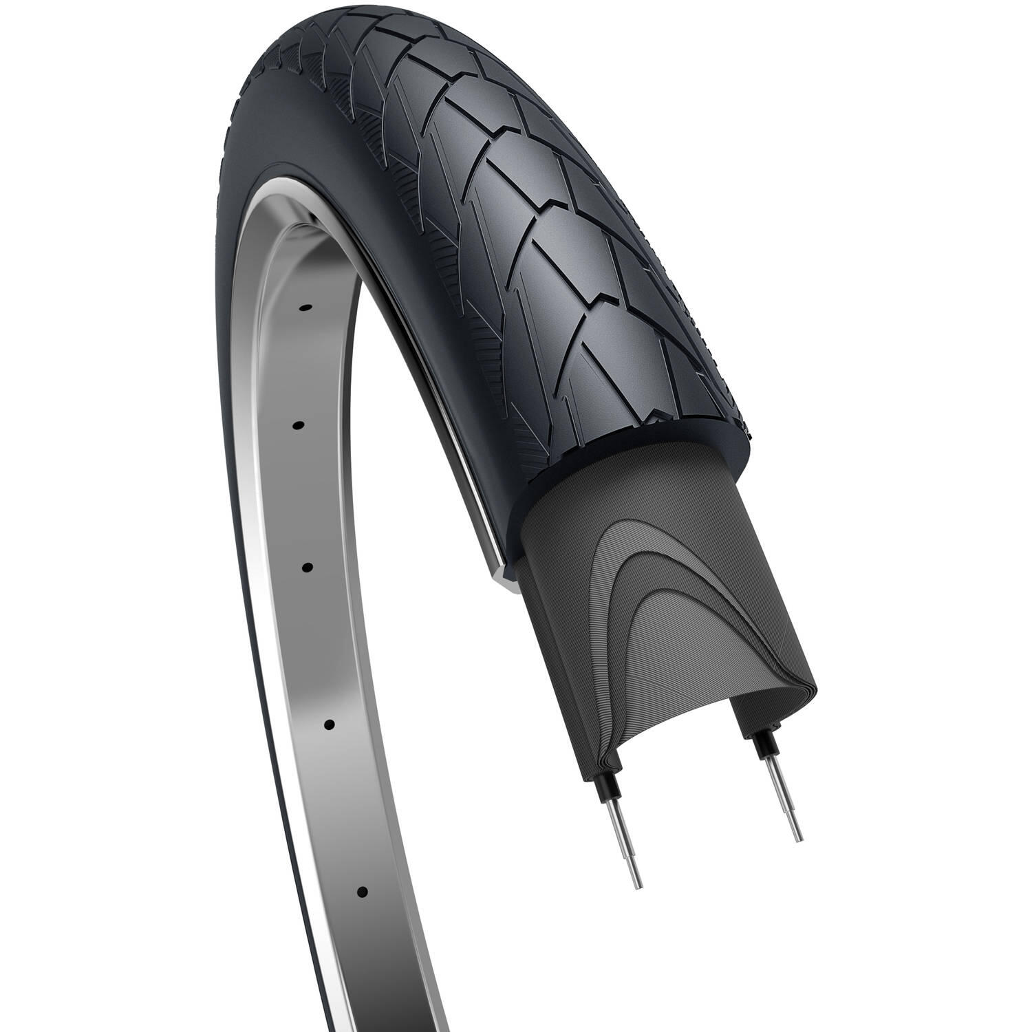 Pneumatico esterno Edge Mambo 28 x 2,00 (50-622) - nero con fascia riflettente 2/3