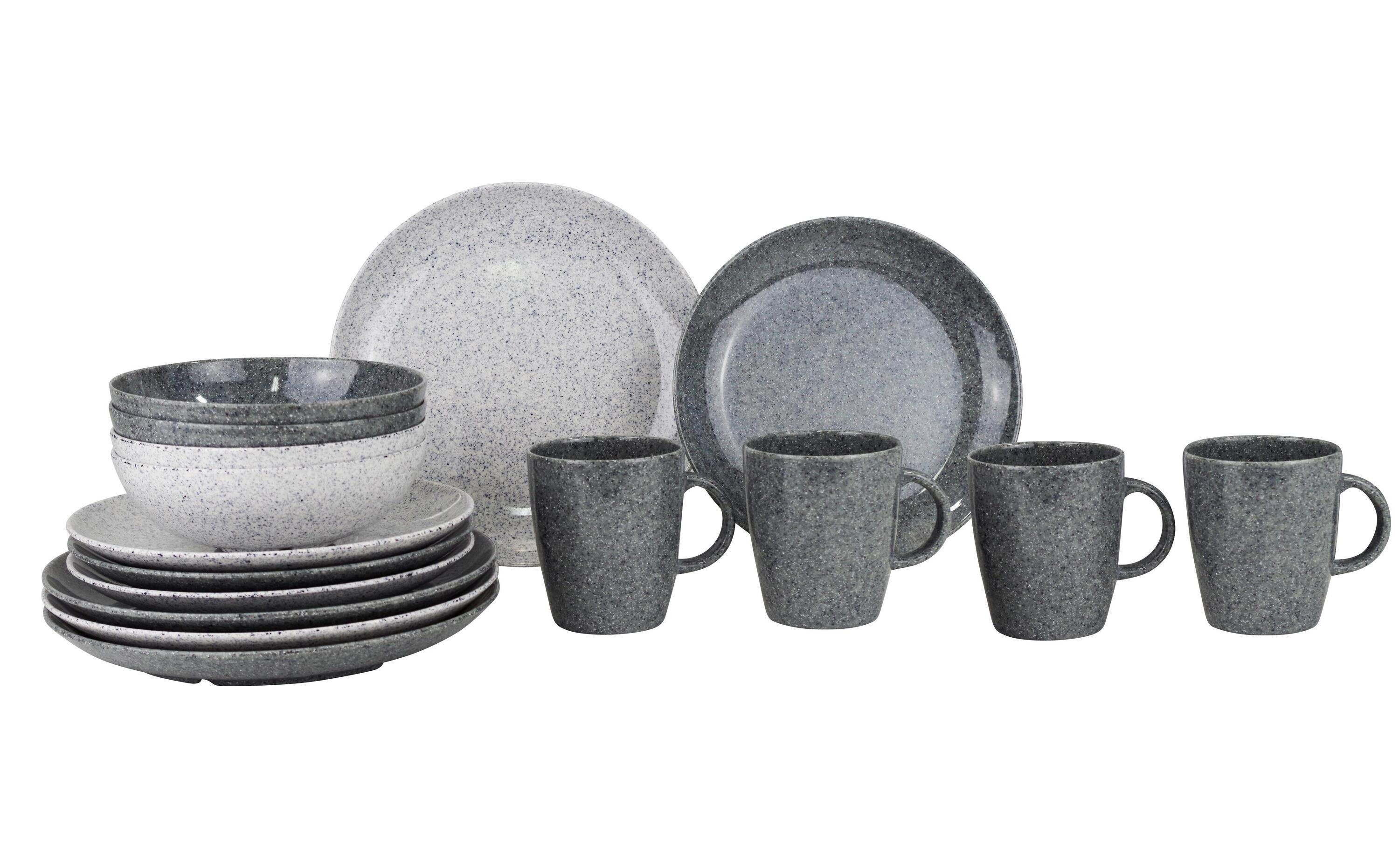 GIMEX Solid Line - Geschirr - Granite - Grau - 16-Teilig