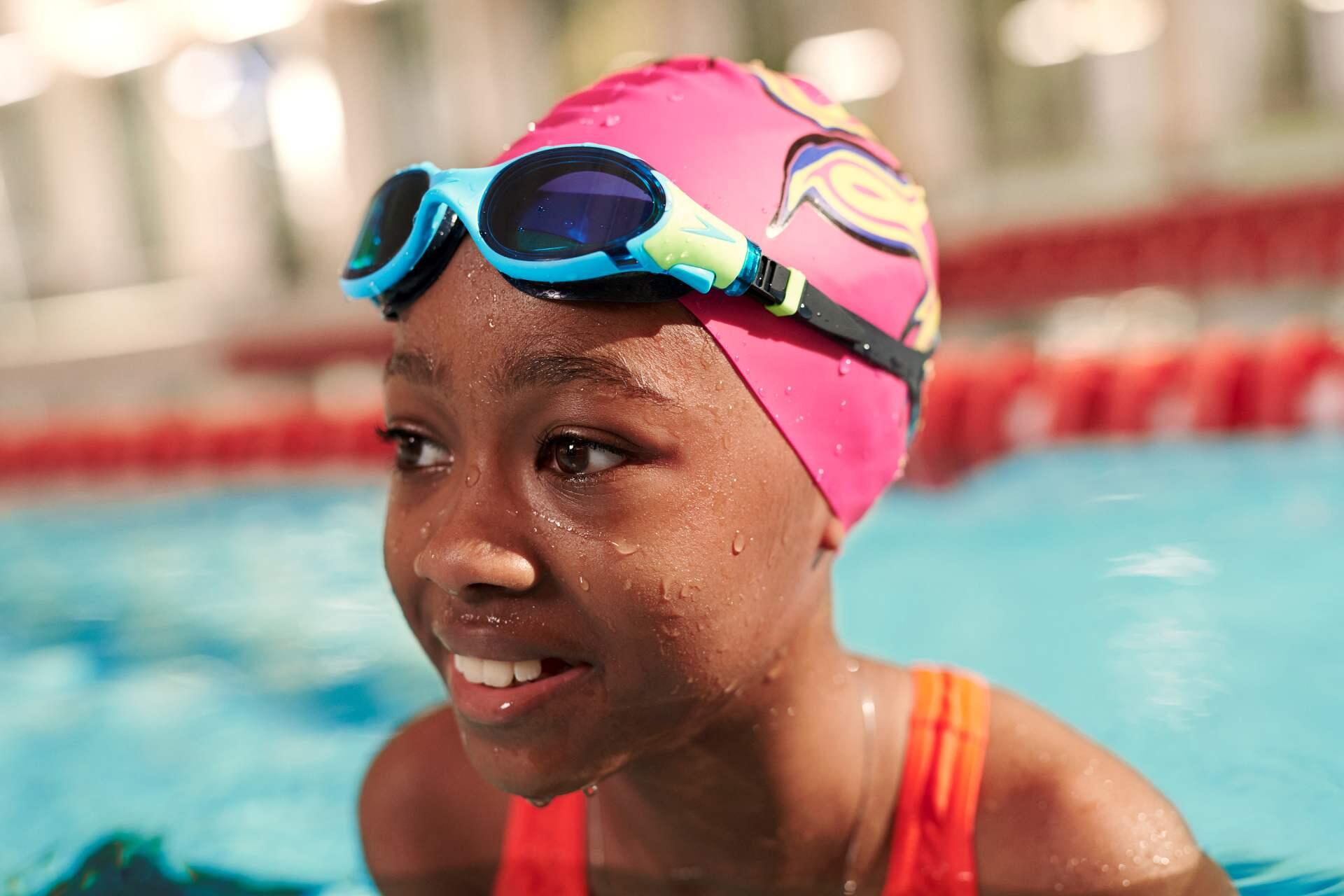 Touca de natação de silicone com impressão de slogan Speedo Junior 5/5