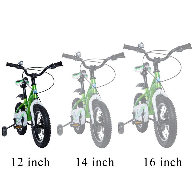 Bicicleta pentru copii 2-4 ani HappyCycles KidsCare, roti 12 inch, verde