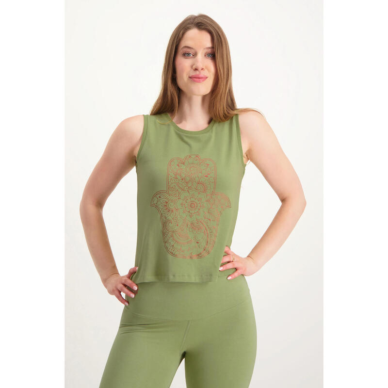 Karuna - Hippe loose fit yoga tank  - Lichtgroen