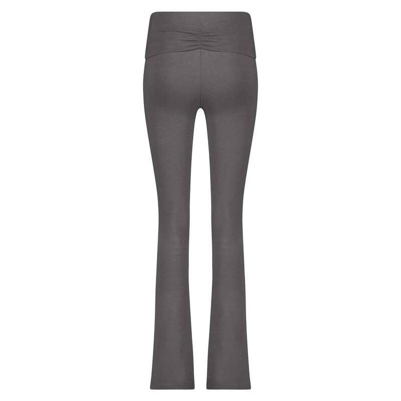 Pranafied - Legging de yoga avec bande rabattable et jambes évasées - Gris