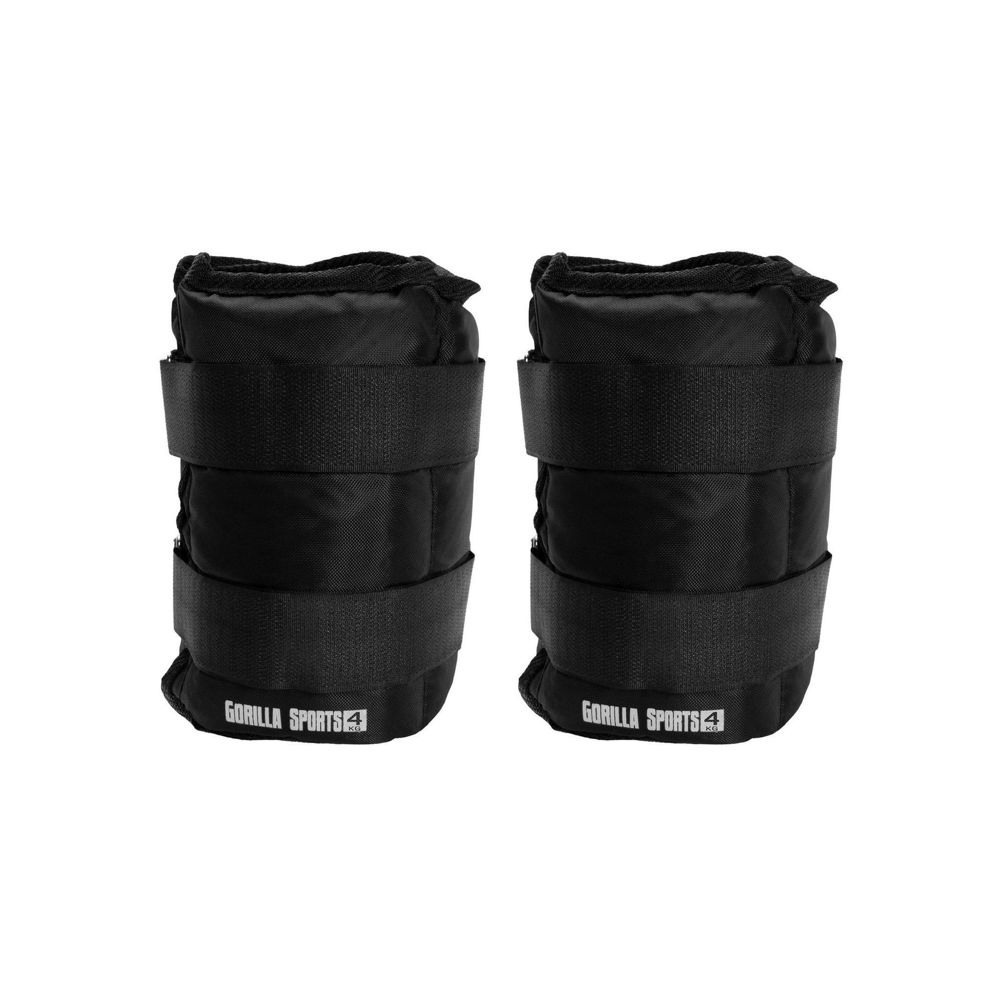 Gorilla Sports - Paire De Bandes Lestées | Fitness | Poids Au Choix De 1kg À 10kg - Haltères Reglable - Bleu|noir - 8 Kg - Decathlon