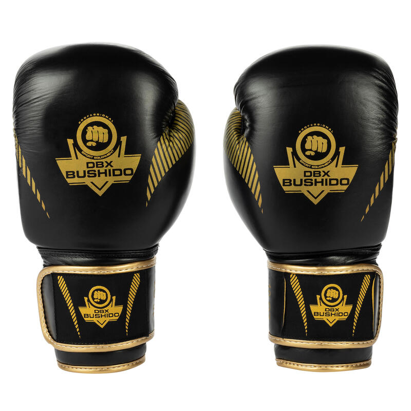 Guantes de boxeo de Bushido DBX de cuero natural