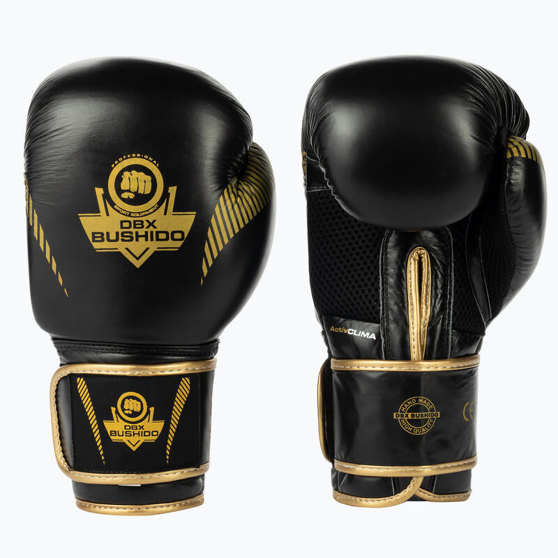 Guantes de boxeo de Bushido DBX de cuero natural