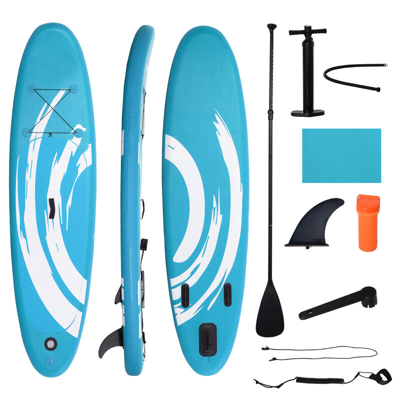 Prancha de Paddle Surf Insuflável 300x76x15 cm Azul Outsunny