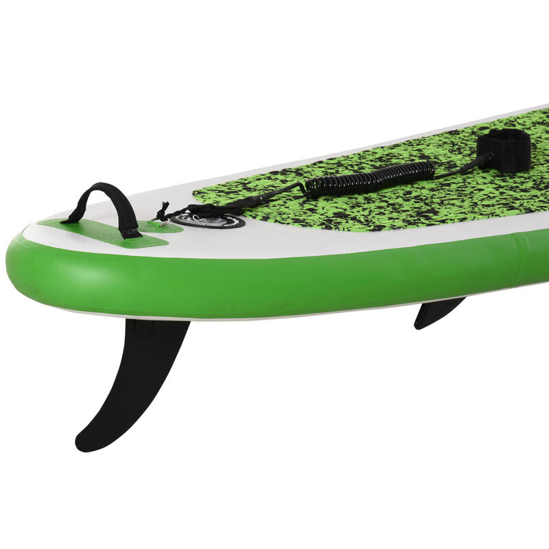 Tabla de Paddle Surf Hinchable HOMCOM 305x76x10 cm Verde