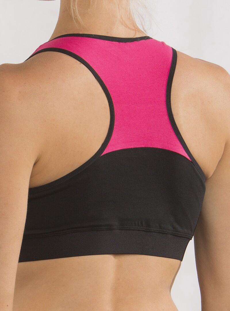 Top de gymnastique Dvillena Dos Nageur Noir/Fuchsia 2/4