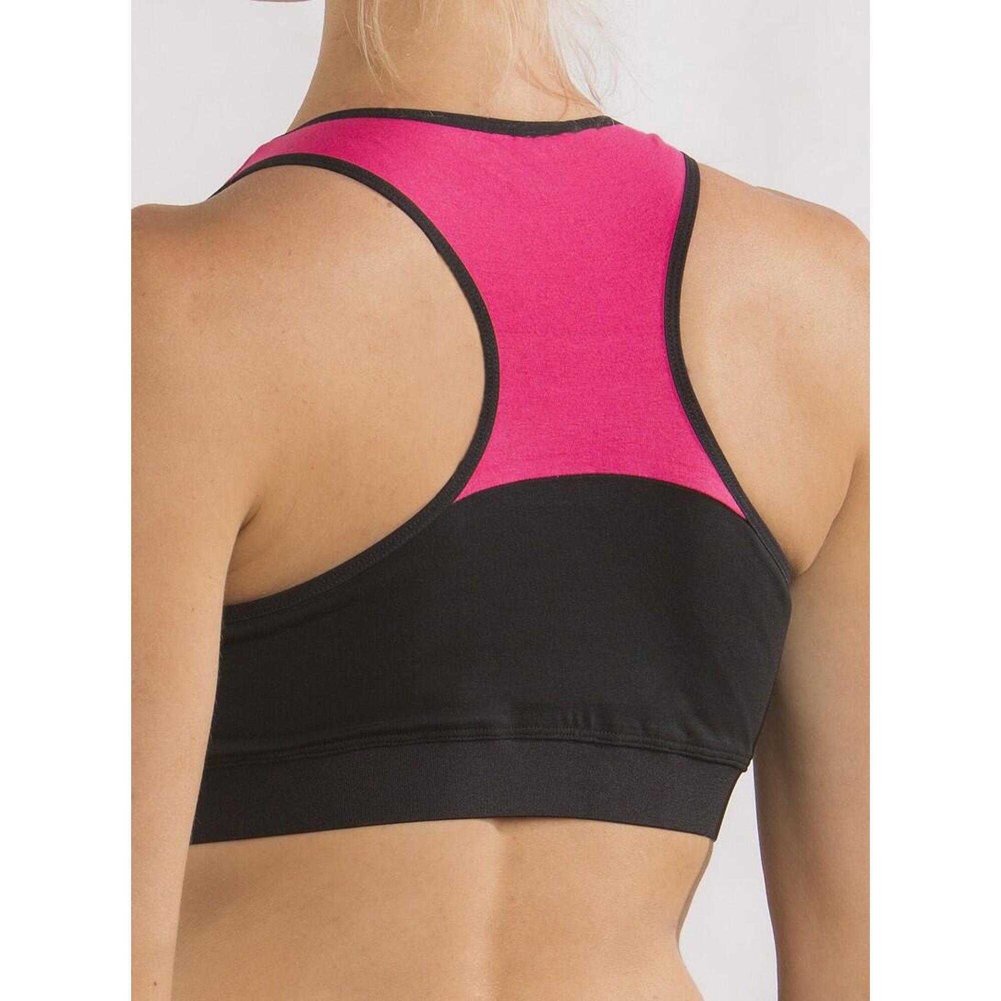 Top Gimnasia Dvillena Espalda Nadador Negro/Fucsia