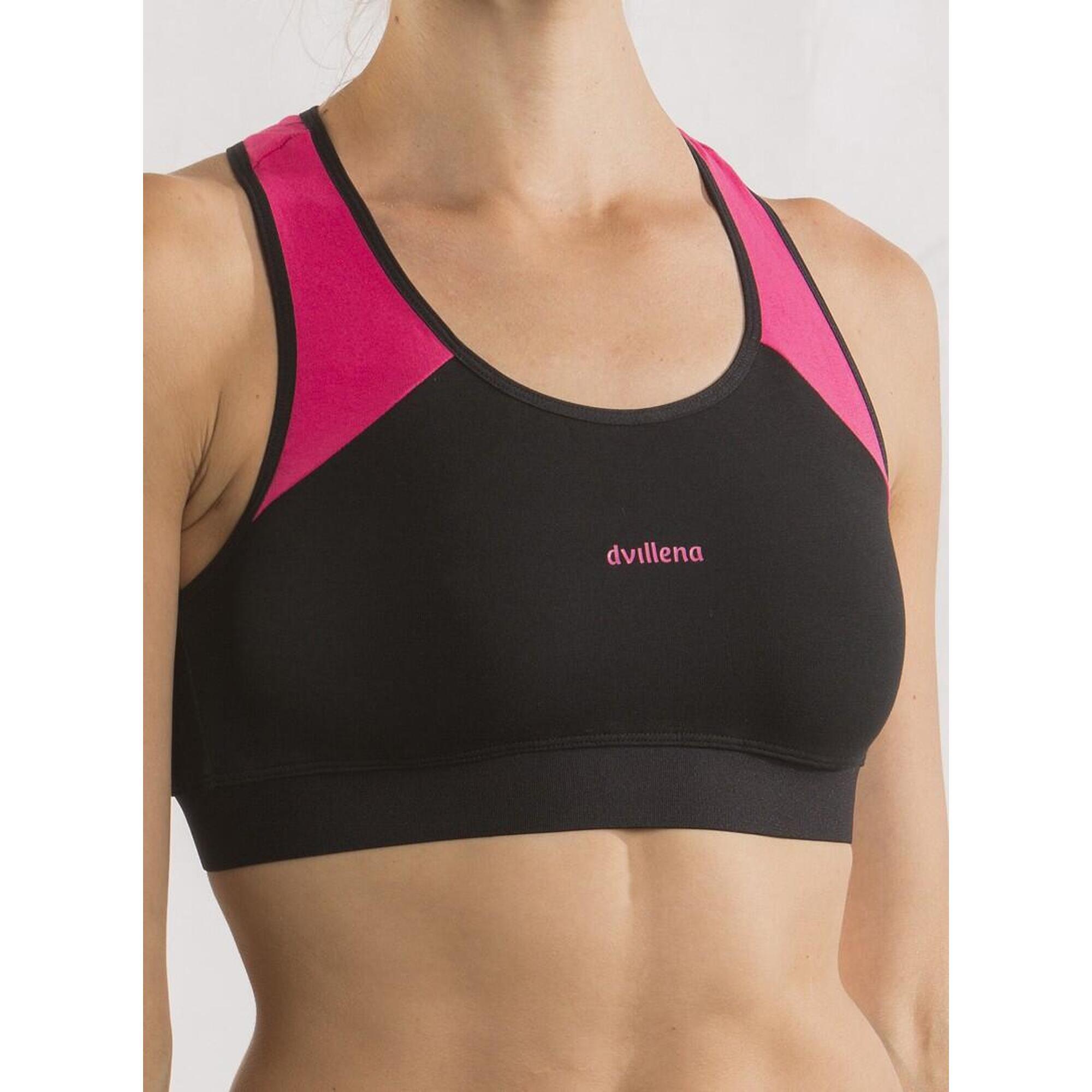 Top Gimnasia Dvillena Espalda Nadador Negro/Fucsia